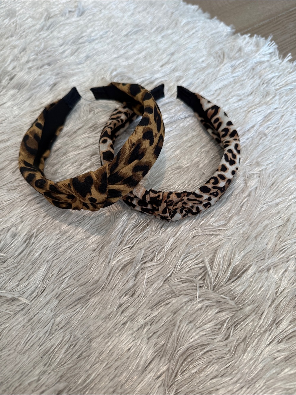 Two Leopard Print Knotted Headbands - Women Accessories